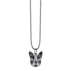 Black Rhodium & Diamond Boston Terrier Charm
