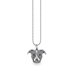 Black Rhodium & Diamond Pitbull Charm