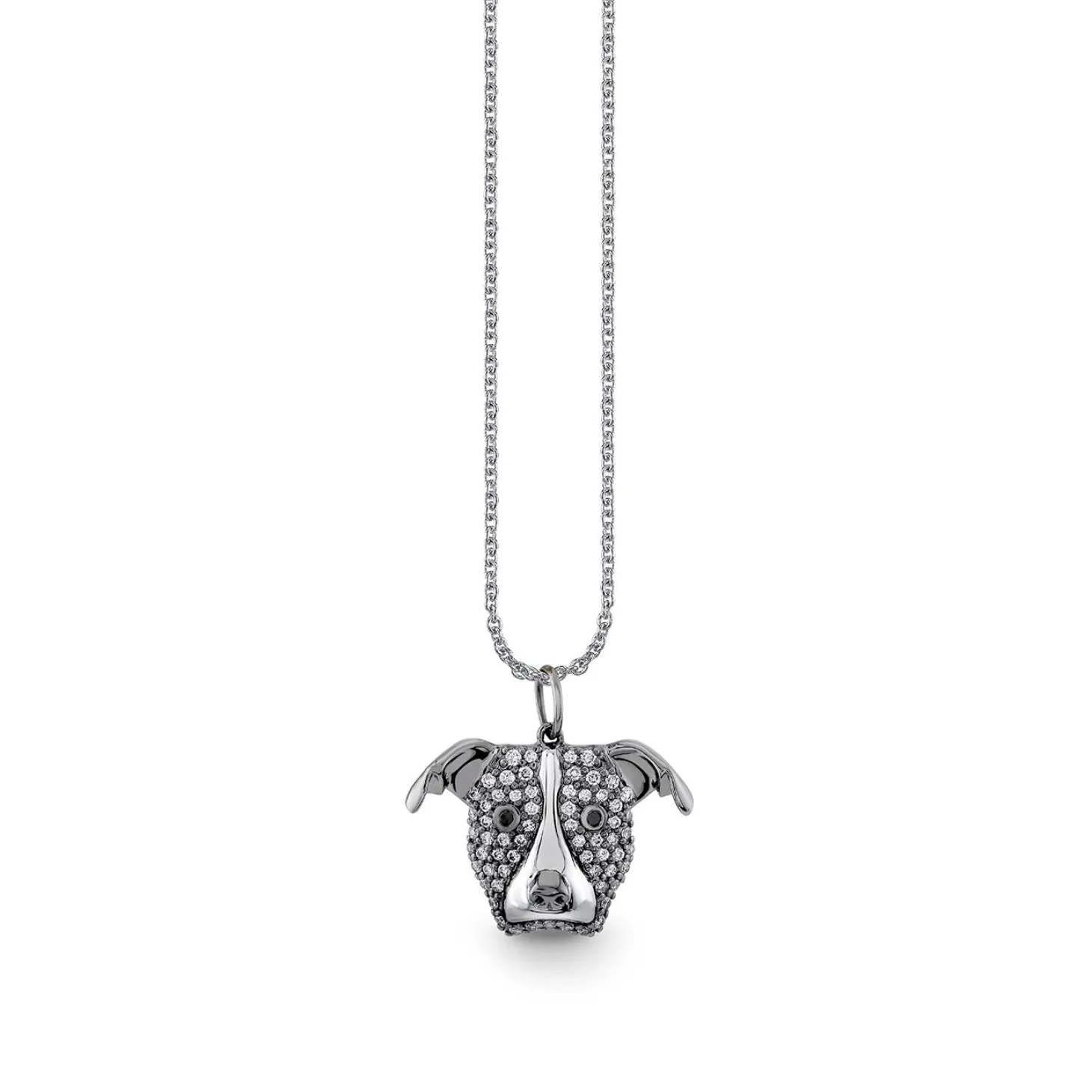 Black Rhodium & Diamond Pitbull Charm