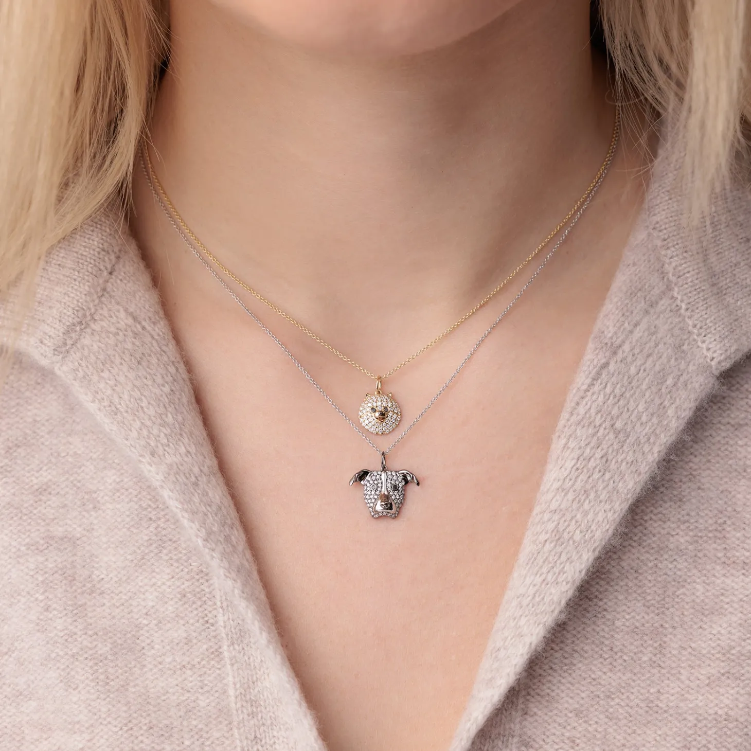 Black Rhodium & Diamond Pitbull Charm