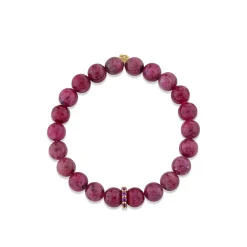 Gold & Amethyst 8mm Large Cocktail Eternity Rondelle on Natural Ruby