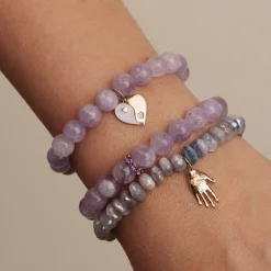 Gold & Amethyst Rondelle on Lavender Amethyst