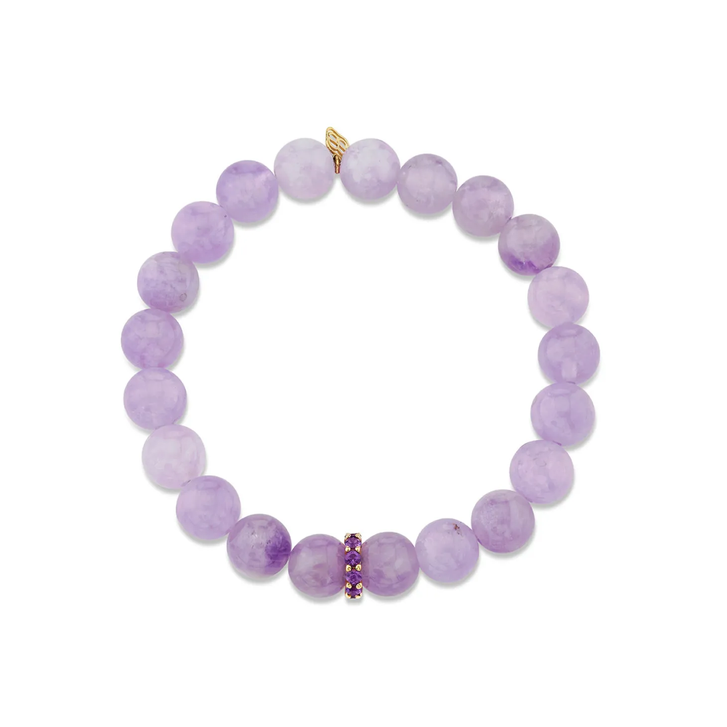 Gold & Amethyst Rondelle on Lavender Amethyst