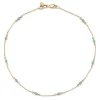 Gold & Bezel Diamond Turquoise Anklet
