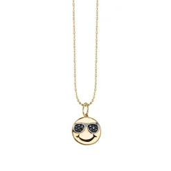 Gold & Black Diamond Sunglasses Happy Face Charm