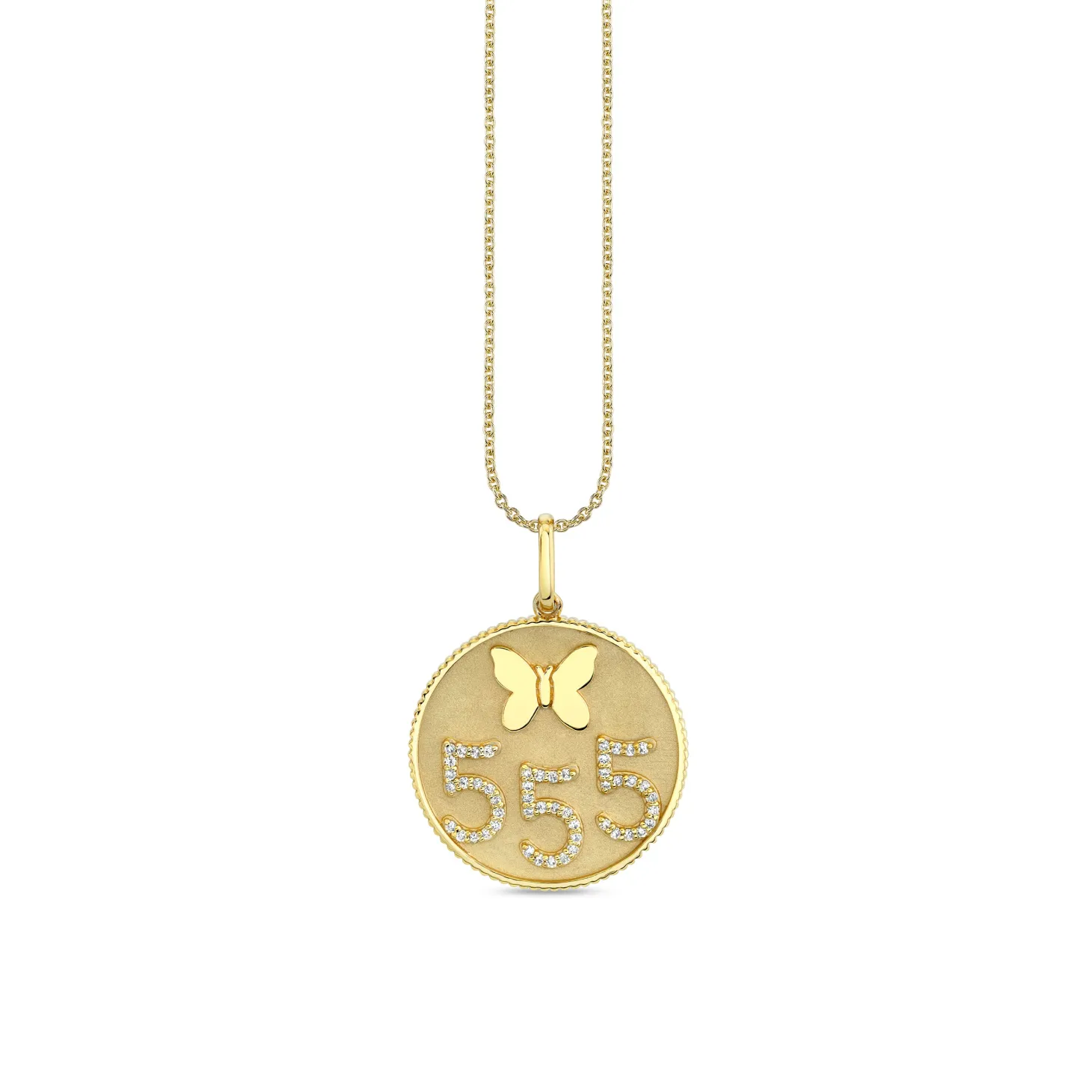 Gold & Diamond 555 Angel Number Charm