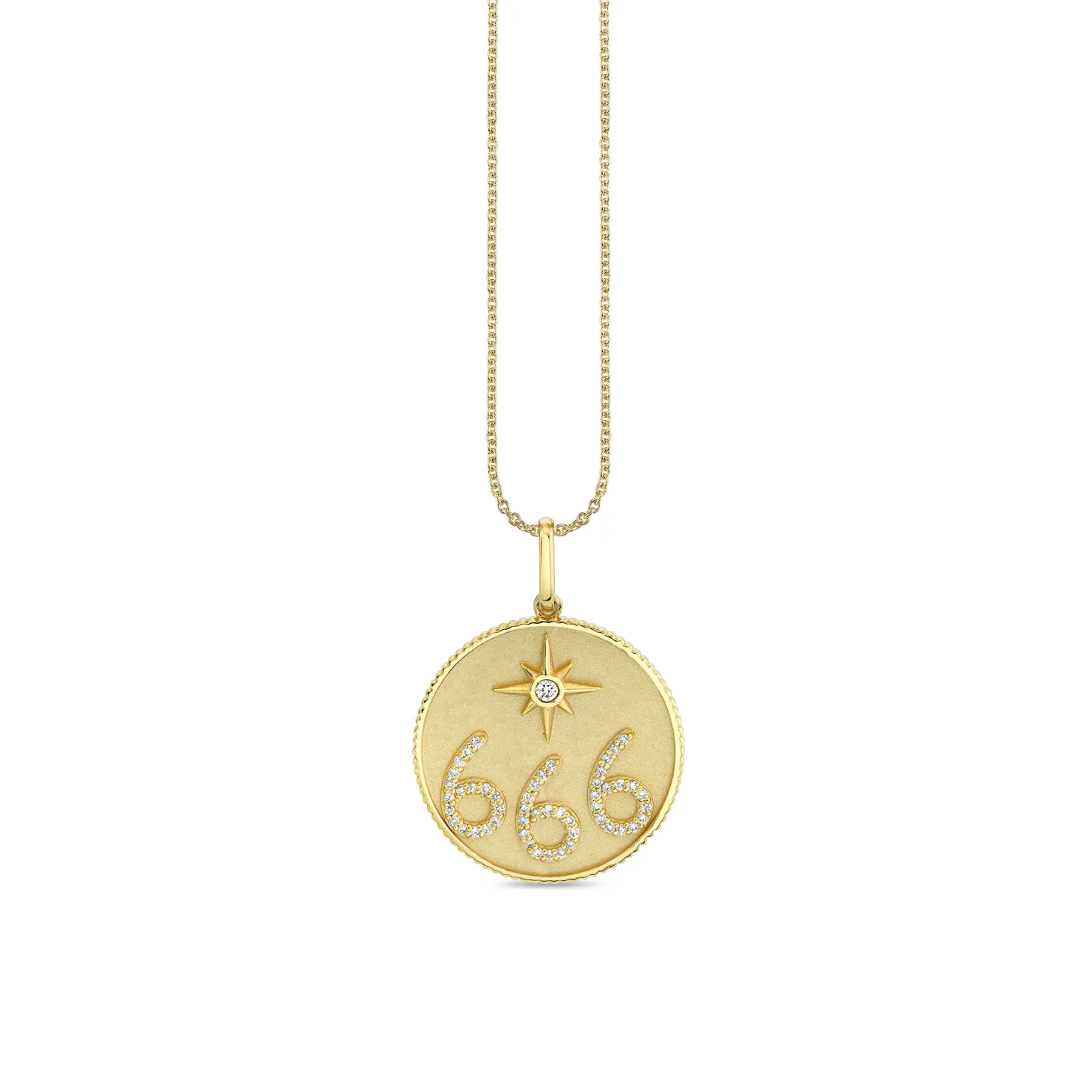 Gold & Diamond 666 Angel Number Charm