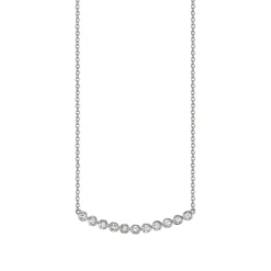 Gold & Diamond 11 Stone Bezel Necklace