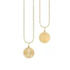 Gold & Diamond Aries Zodiac Medallion Necklace