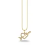 Gold & Diamond Arrow Heart Charm