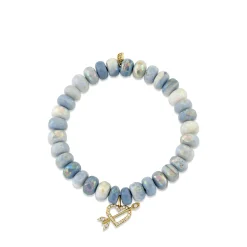 Gold & Diamond Arrow Through Heart on African Opal