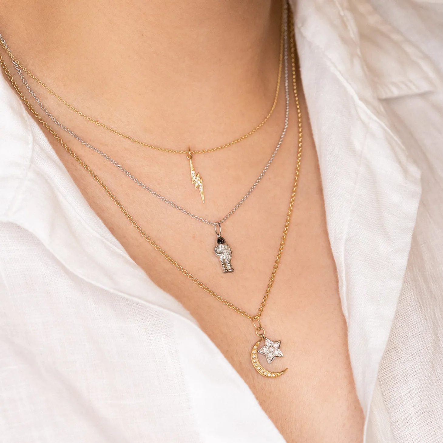 Gold & Diamond Astronaut Charm