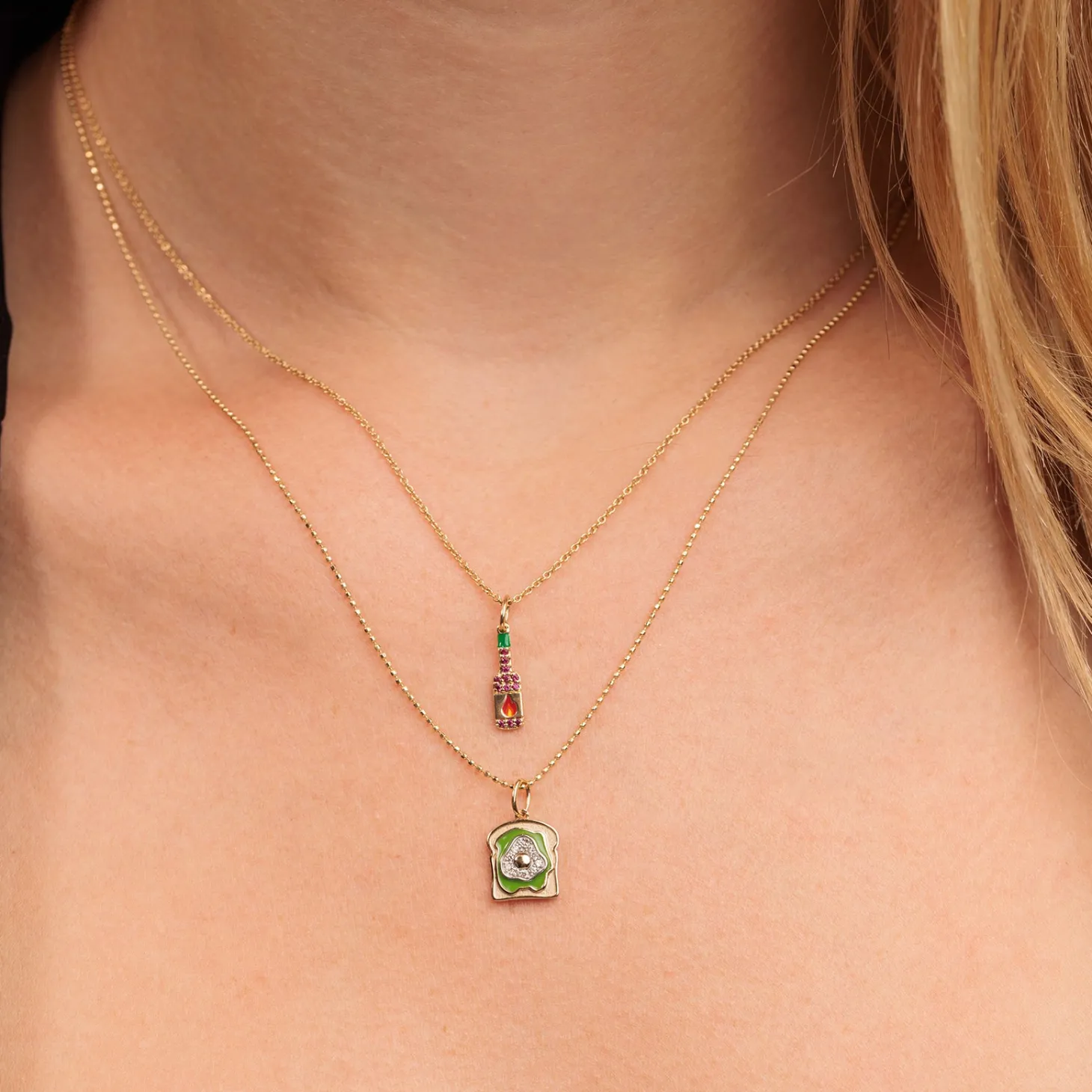Gold & Diamond Avocado Toast Charm