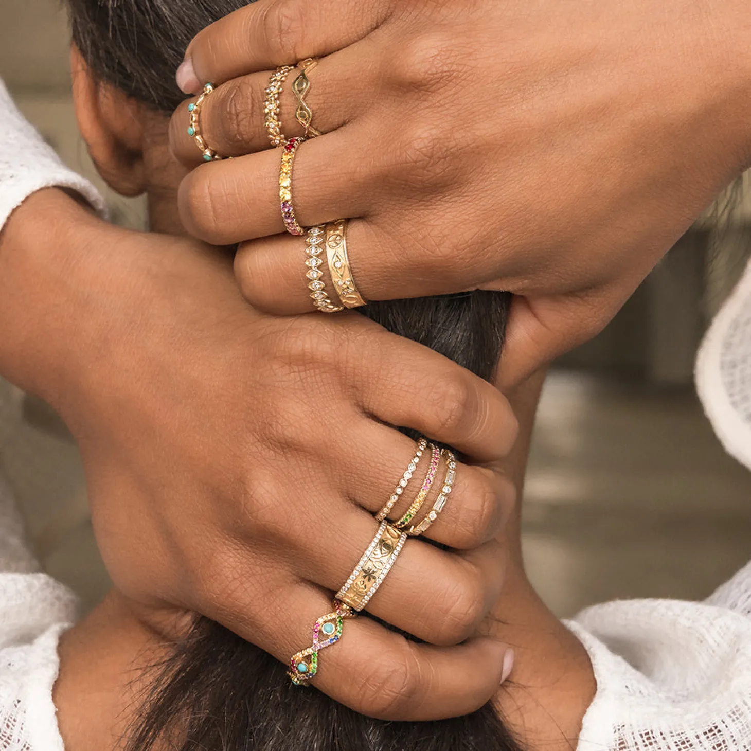 Gold & Diamond Baguette & Bezel Eternity Ring