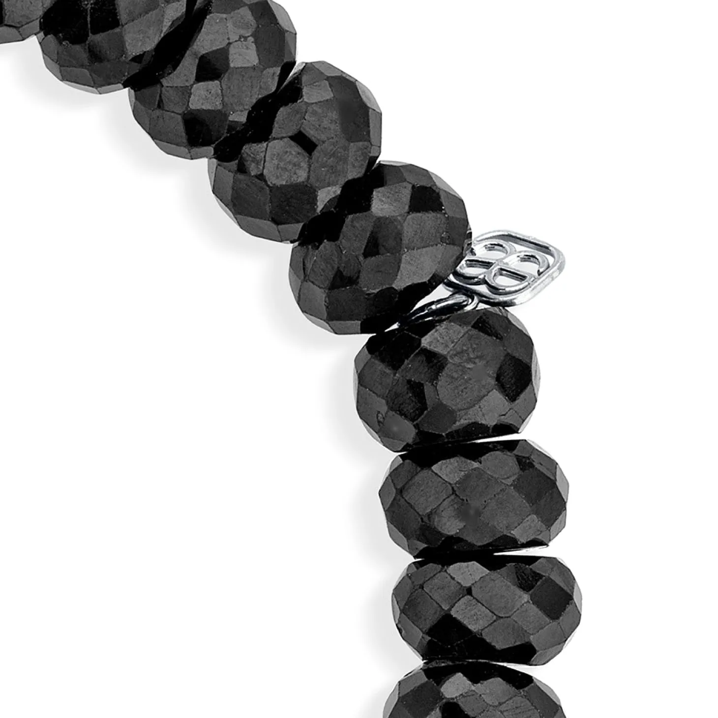 Gold & Diamond Baguette Rondelle on Black Spinel