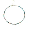 Gold & Diamond Ball Rainbow Heishi Choker