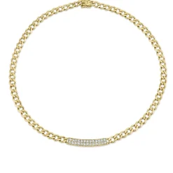 Gold & Diamond Bar Necklace