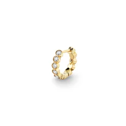 Gold & Diamond Bezel Huggie Hoops