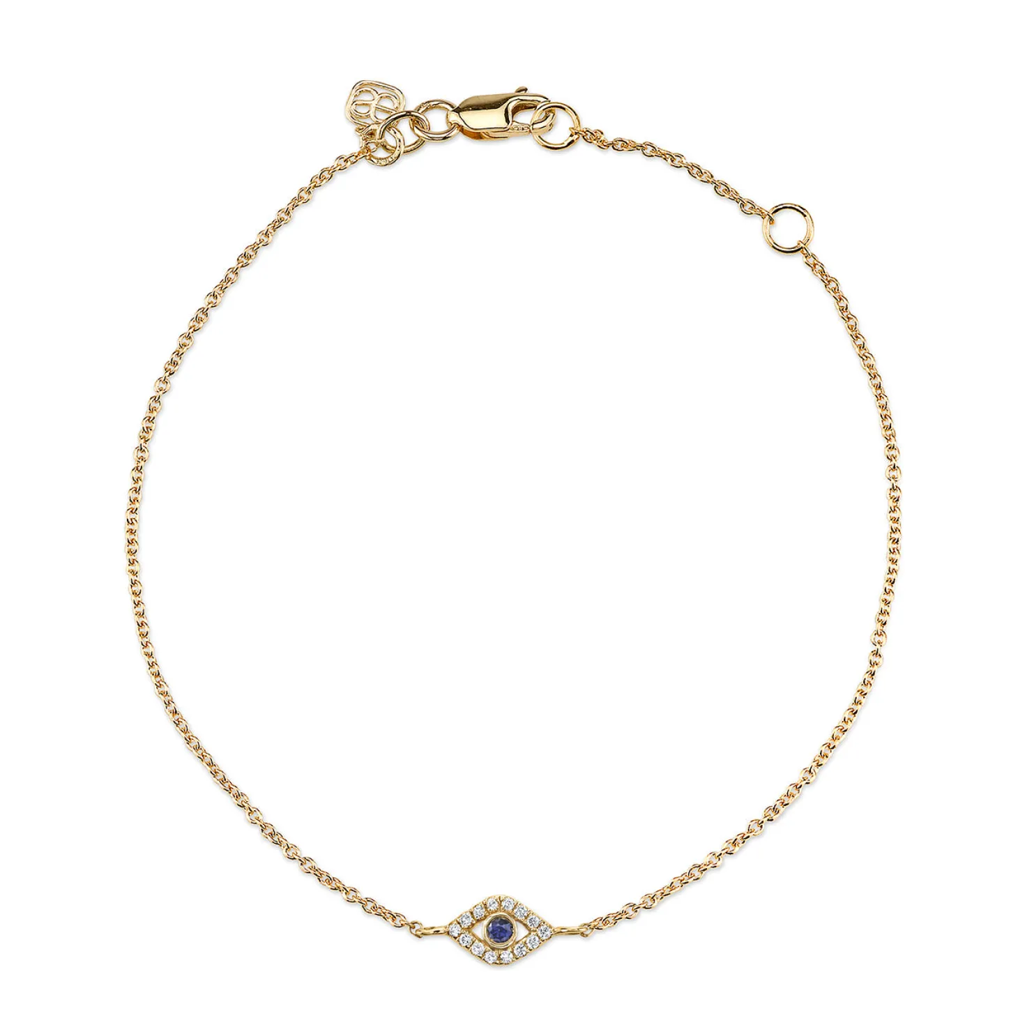 Gold & Diamond Bezel Large Eye Bracelet