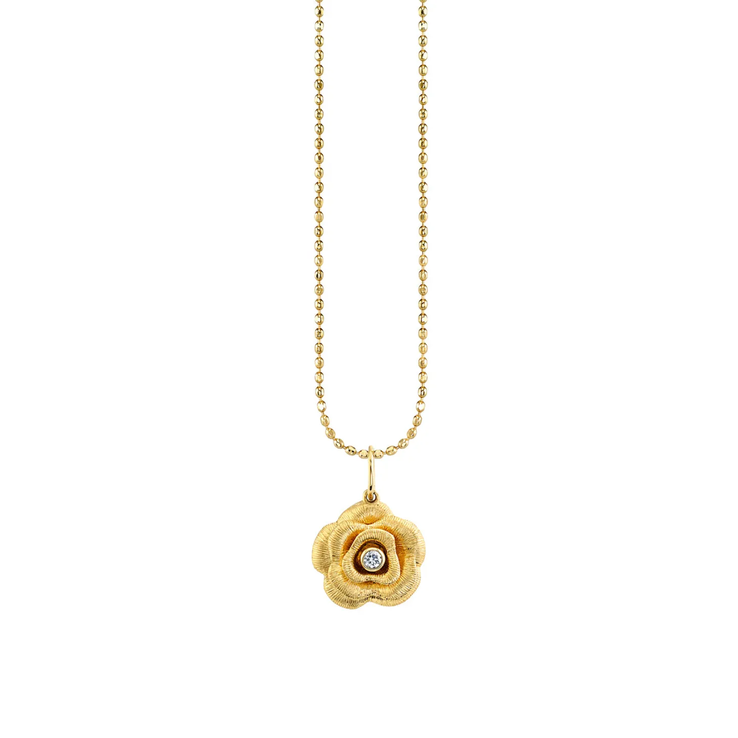 Gold & Diamond Bezel Rose Charm