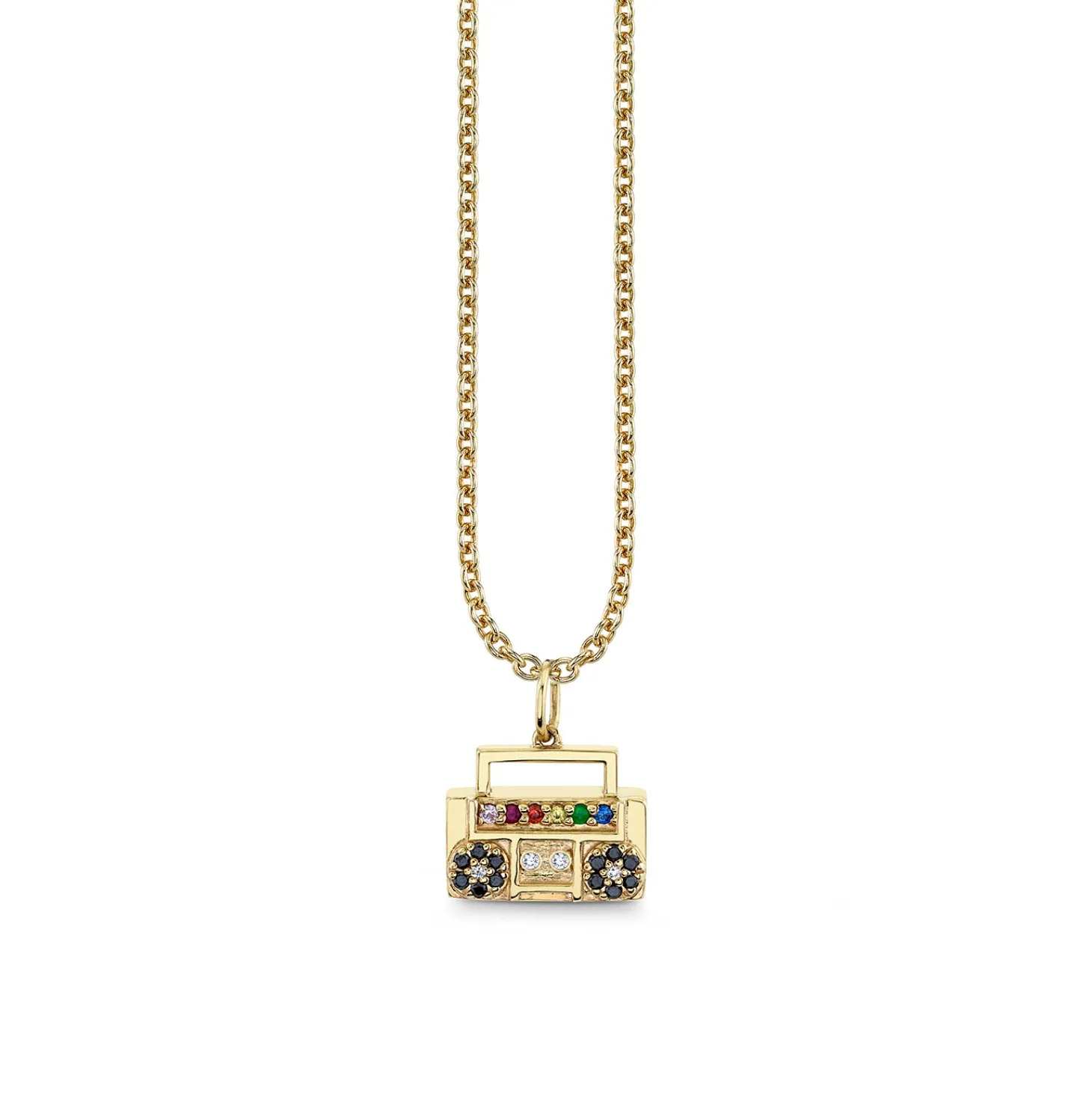 Gold & Diamond Boombox Charm