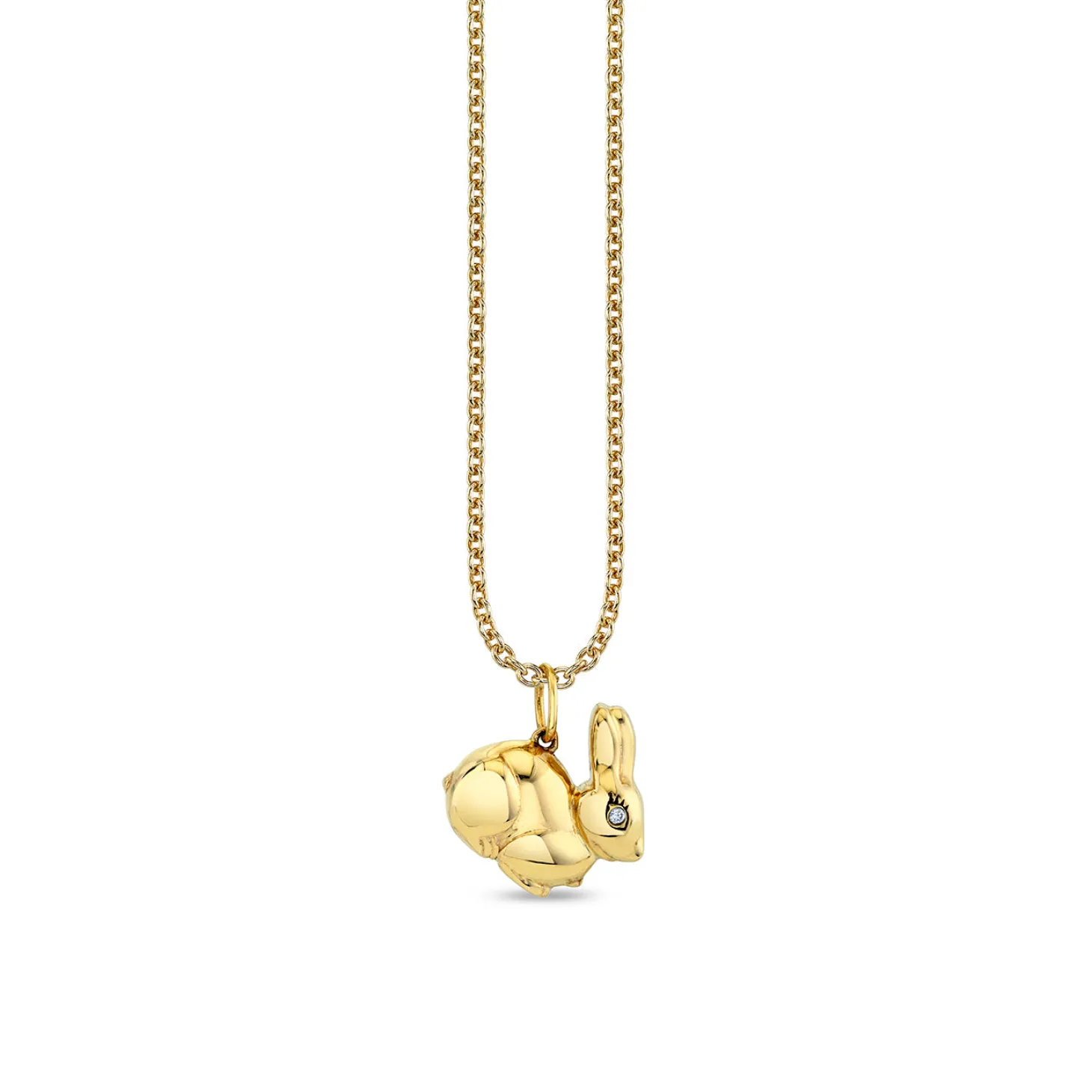 Gold & Diamond Bunny Charm