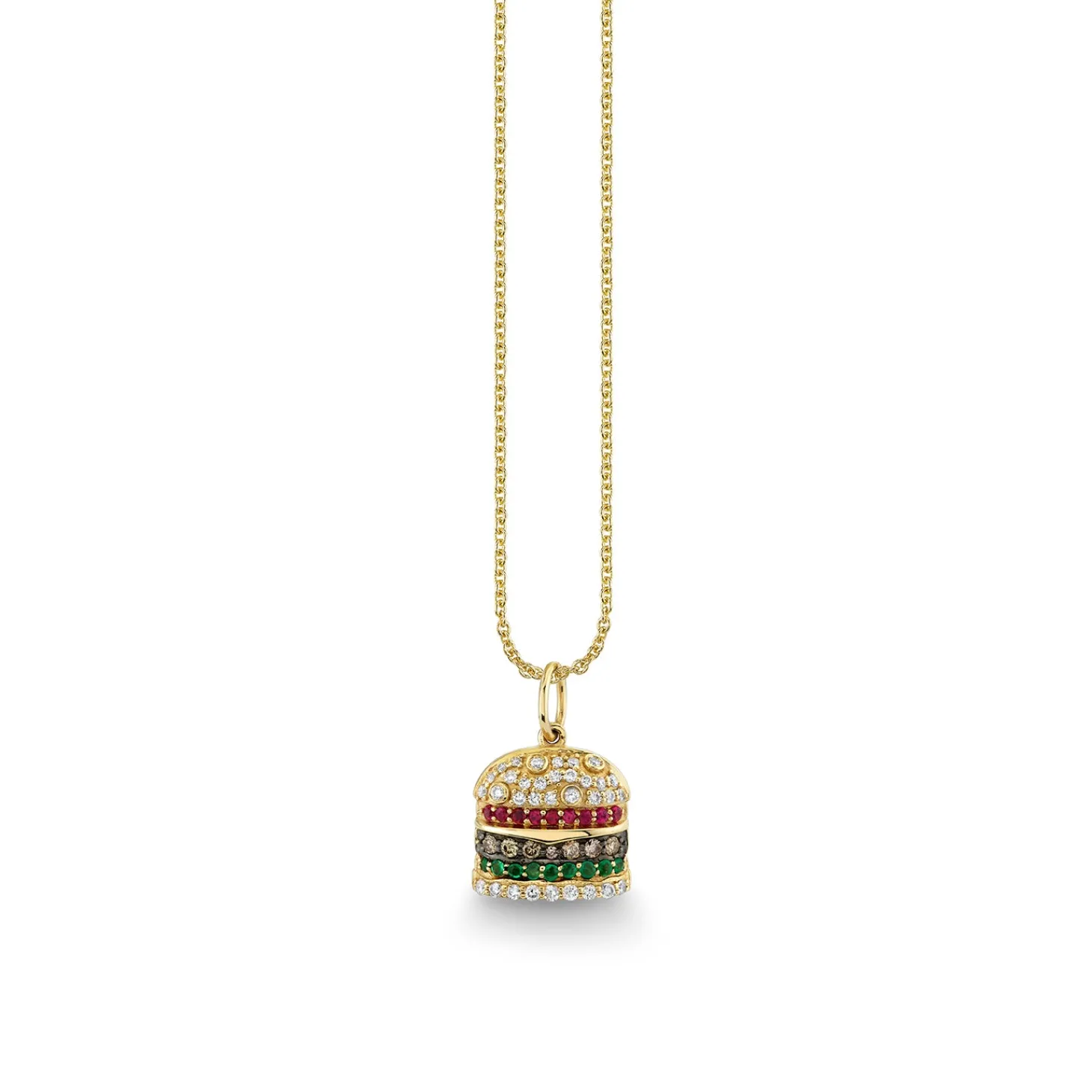 Gold & Diamond Burger Charm