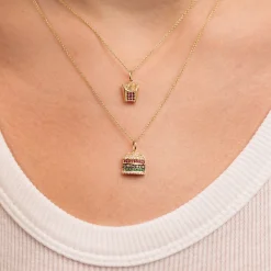 Gold & Diamond Burger Charm