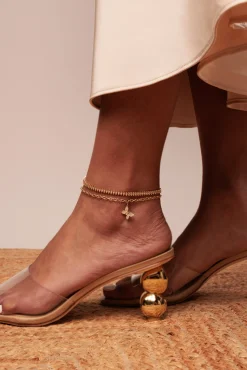 Gold & Diamond Butterfly Anklet