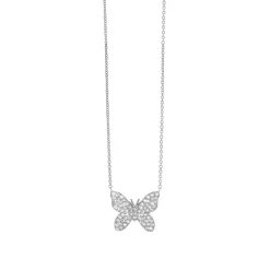 Gold & Diamond Butterfly Necklace