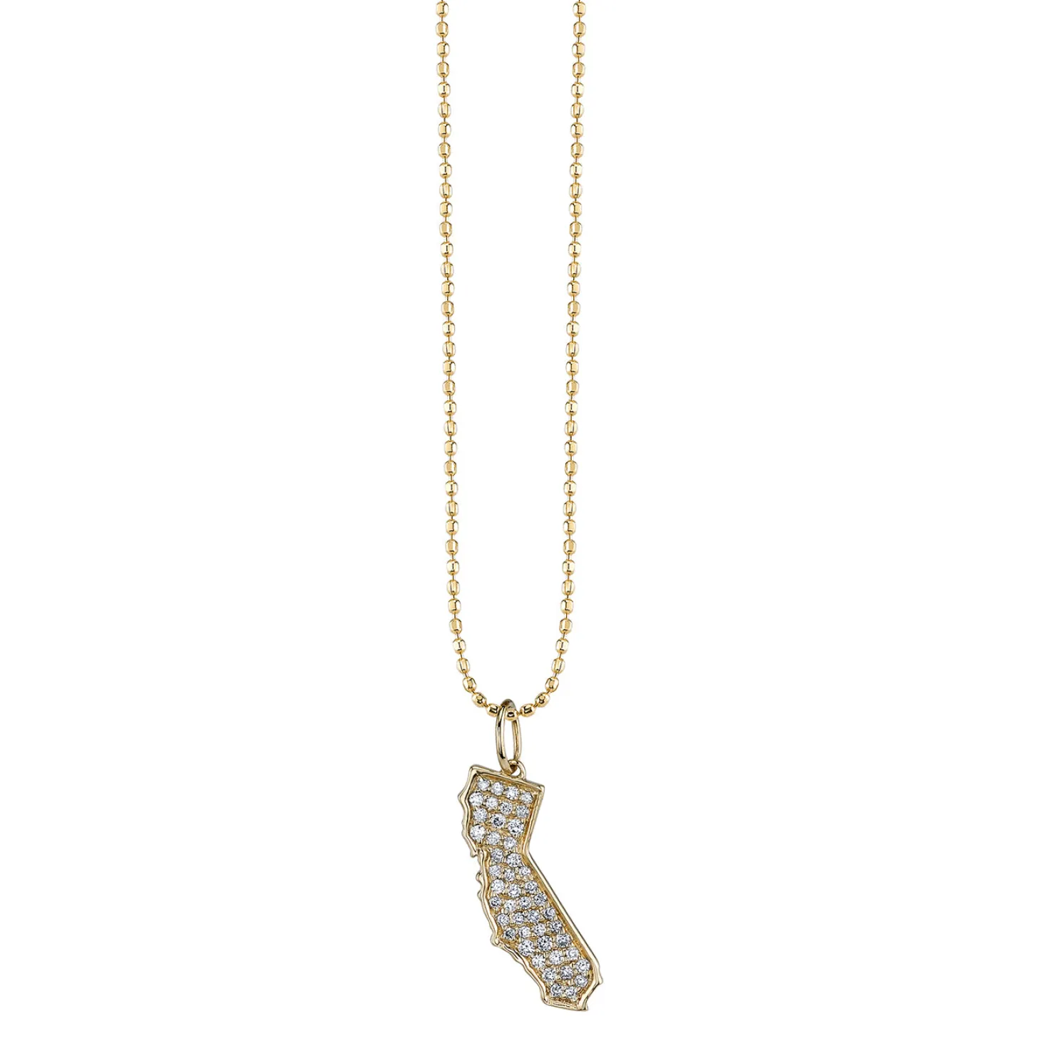 Gold & Diamond California State Necklace
