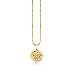 Gold & Diamond Camellia Charm