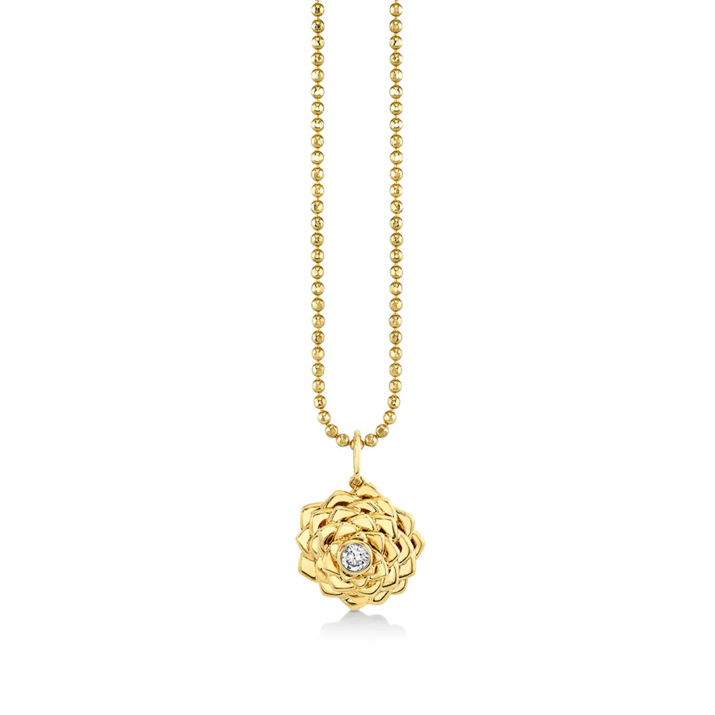 Gold & Diamond Camellia Charm
