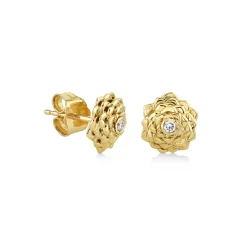 Gold & Diamond Camellia Stud