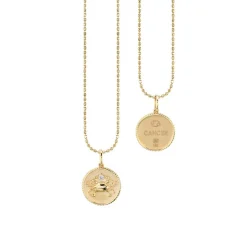 Gold & Diamond Cancer Zodiac Medallion