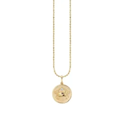 Gold & Diamond Cancer Zodiac Medallion