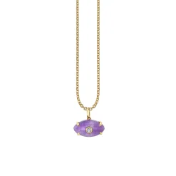Gold & Diamond Carved Stone Bezel Eye Charm