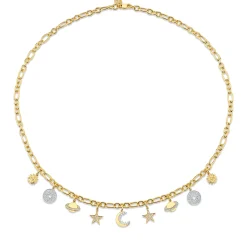 Gold & Diamond Celestial Multi-Charm Necklace