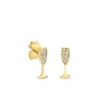 Gold & Diamond Champagne Glass Stud