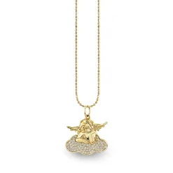 Gold & Diamond Cherub Cloud Charm