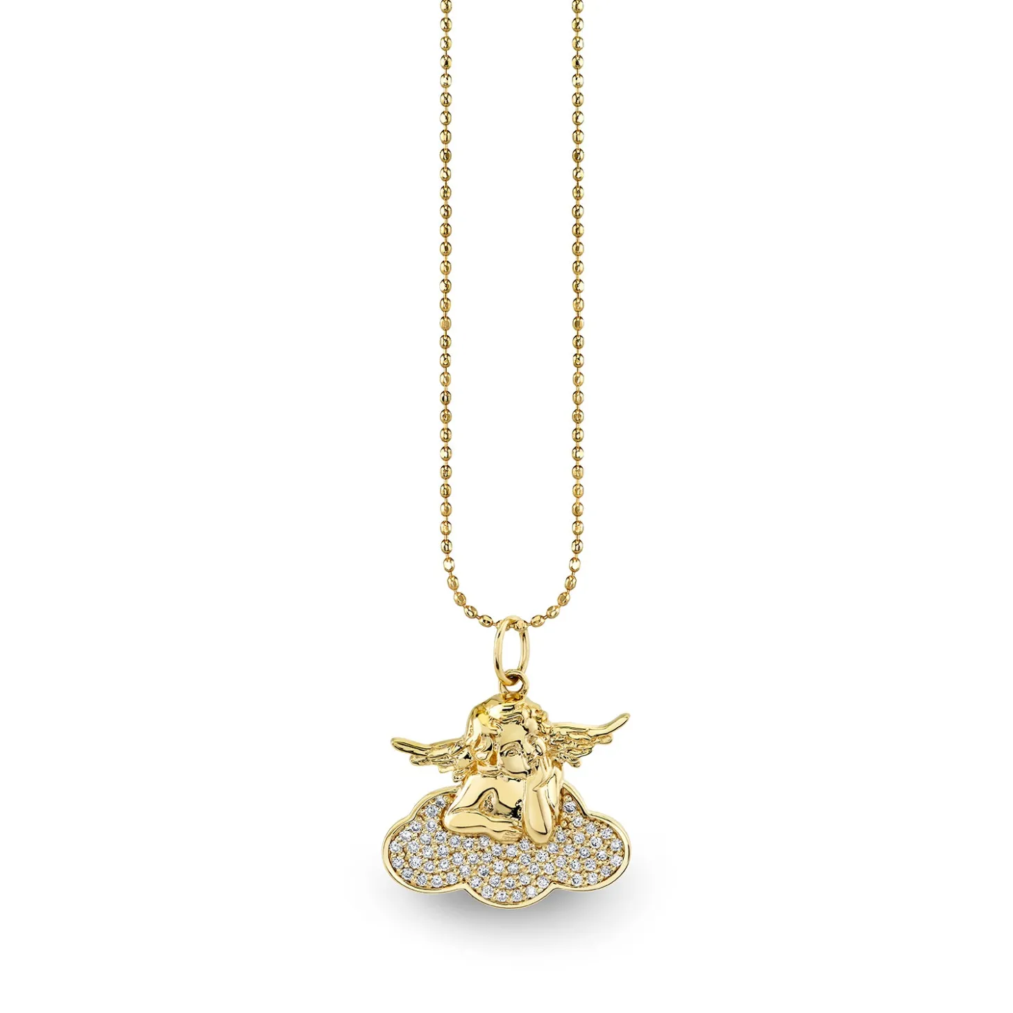 Gold & Diamond Cherub Cloud Charm