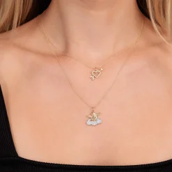Gold & Diamond Cherub Cloud Charm