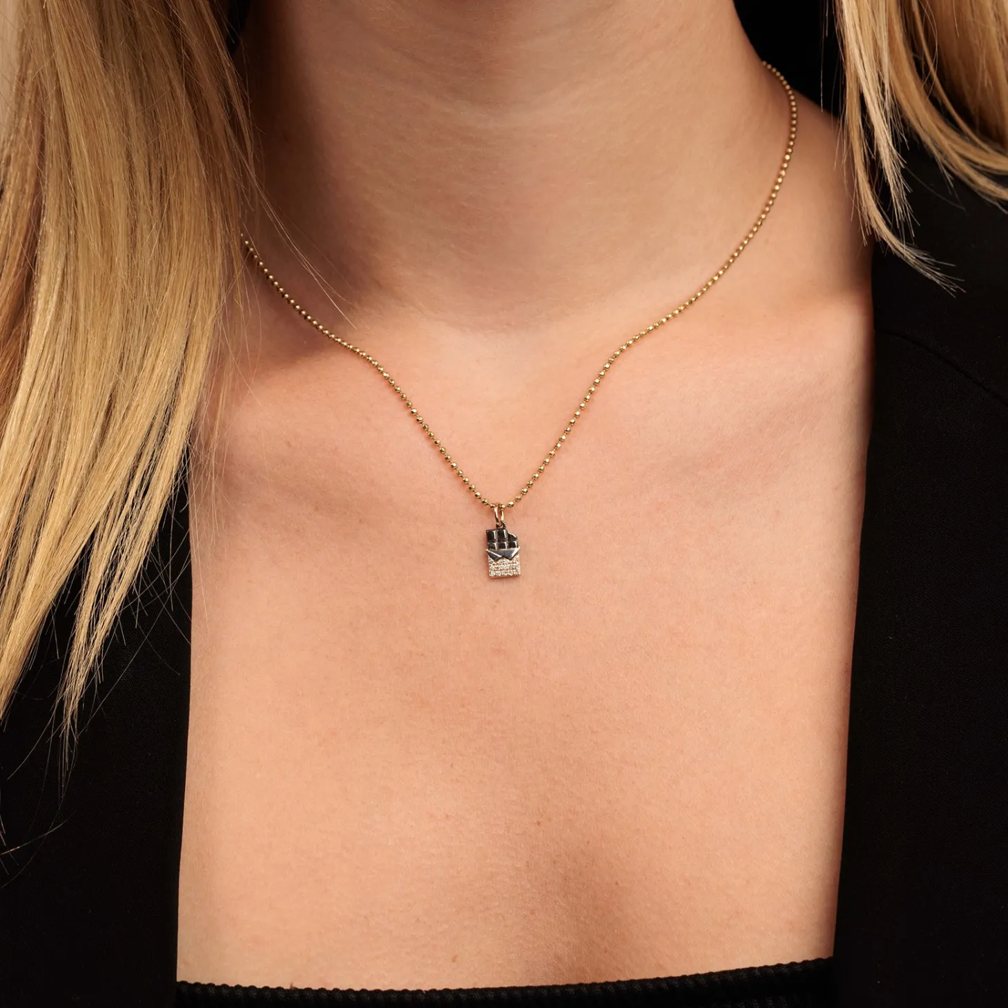 Gold & Diamond Chocolate Bar Charm