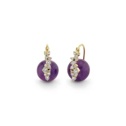 Gold & Diamond Cocktail Amethyst Earrings