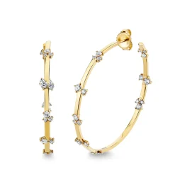 Gold & Diamond Cocktail Bar Large Hoops