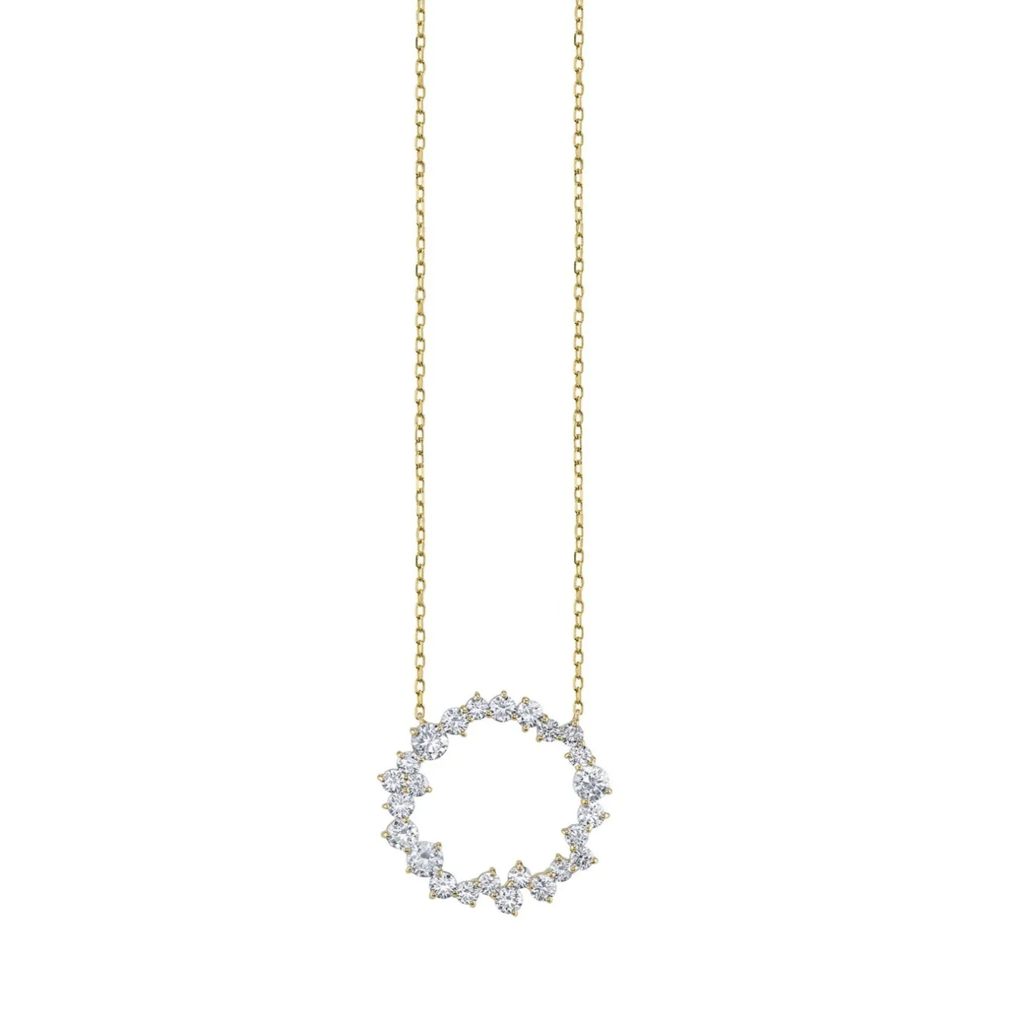 Gold & Diamond Cocktail Circle Necklace