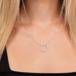 Gold & Diamond Cocktail Circle Necklace
