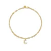 Gold & Diamond Cocktail Crescent Moon Anklet
