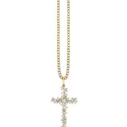 Gold & Diamond Cocktail Cross Charm