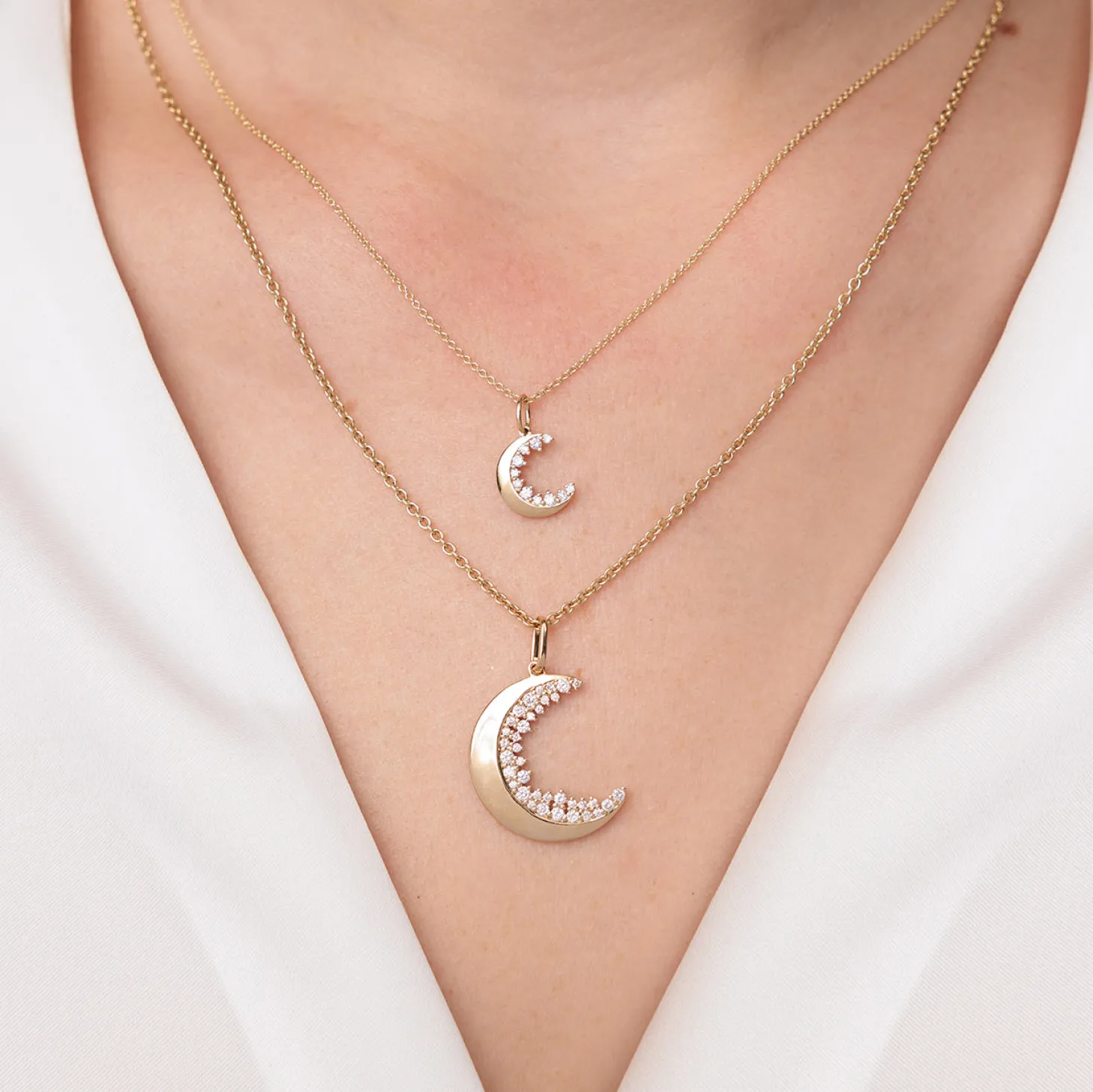 Gold & Diamond Cocktail Crescent Moon Charm
